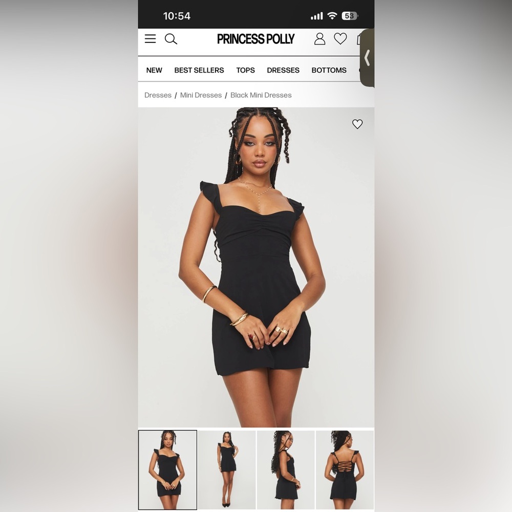 NEW Princess Polly “Landon” Black Mini Dress, Sundress - Picture 8 of 14